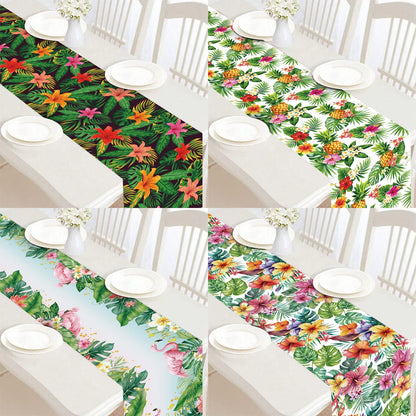 Hawaiian Garland Table Runner Hawaii Luau Tropical Party Decor Kids Favors Tableware ALOHA Summer Beach Birthday Party Supplies