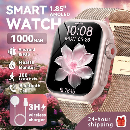 2026 Fashion Women Watch Ultra2 SE Smart Watches 1000mAh 1.85"AMOLED Full Touch Screen BT Call Smartwatch For Android IOS Ladies