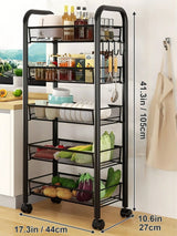 Five-Tier Rolling Storage Cart — product image