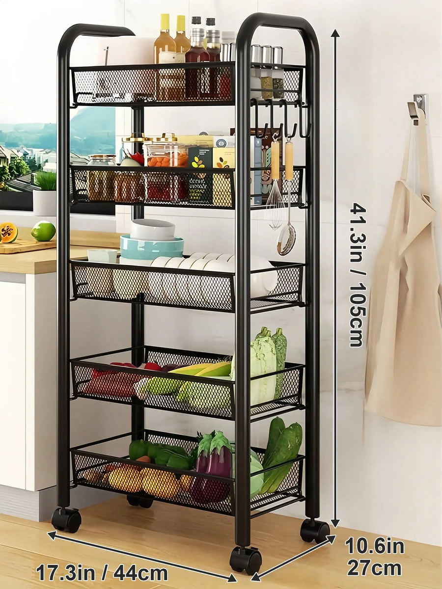 Five-Tier Rolling Storage Cart — product image