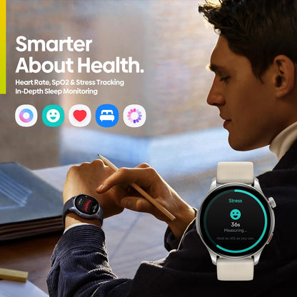 New Zeblaze Btalk 3 GPS Smartwatch 1.43" AMOLED Screen Dual Strap Make/Answer Phone Calls Heart Rate SpO2 Stress Tracking Watch