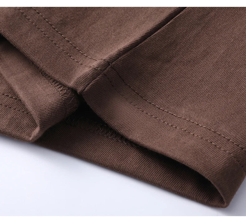 High quality 100% cotton short sleeve men's T-shirt summer round neck loose casual solid color plus size breathable top women