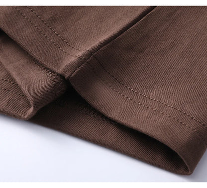 High quality 100% cotton short sleeve men's T-shirt summer round neck loose casual solid color plus size breathable top women