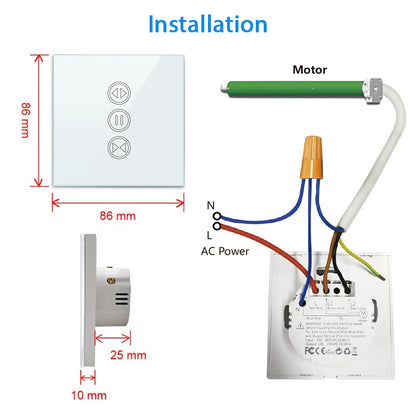 LoraTap Tuya Smart Life ZigBee 3.0 Curtain Blind Switch for Roller Shutter Electric Motor Google Assistant Alexa Voice Control