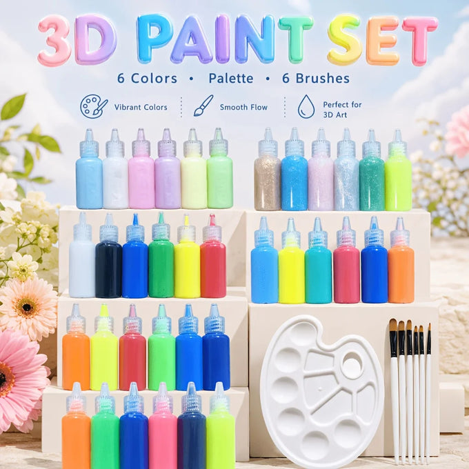 Textured 3D Paint & Brush Set — product image