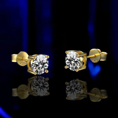 HOT Moissanite S925 Sterling Silver Stud Earrings For Women And Men With 2 Certificates Pass Diamond Test Pen Fine Jewelry