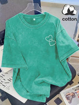 Distressed Double-Heart Graphic T-Shirt