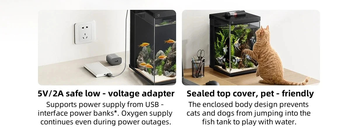 Xiaomi Mijia Smart Desktop Aquarium 10L Smart Fish Tank App Control Feeding Pro Filtration Mi Home Compatible No Assembly CN