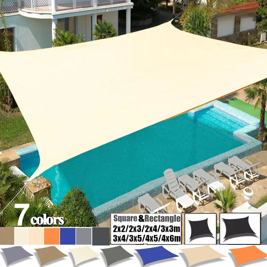 2x3/3x4/4x5/5x6M Sun Shade Sail Waterproof Outdoor Square Rectangle Garden Patio UV Block Party Canopy Pool Camp Awning Shelter