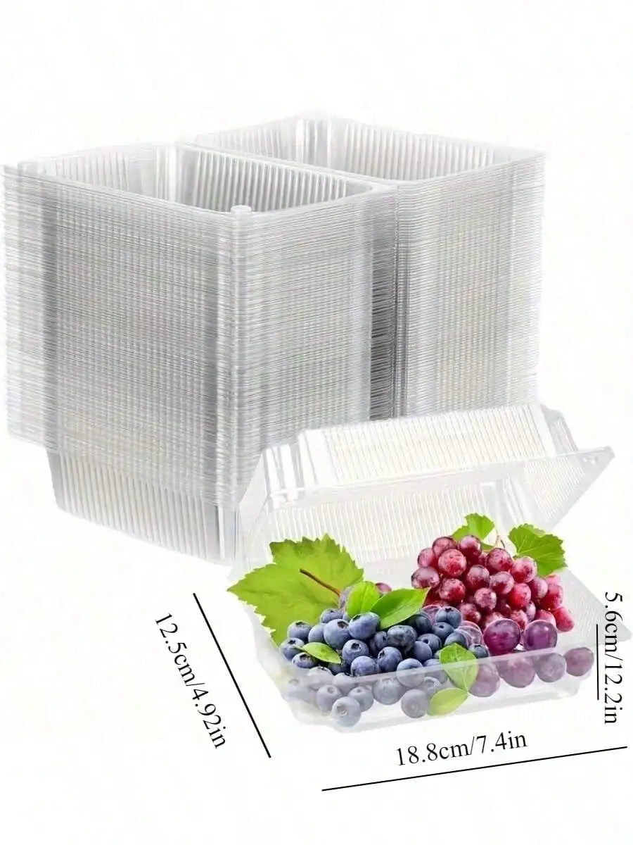 50-Pack Clear Plastic Disposable Food Trays - Sturdy Fruit & Snack Storage Containers
