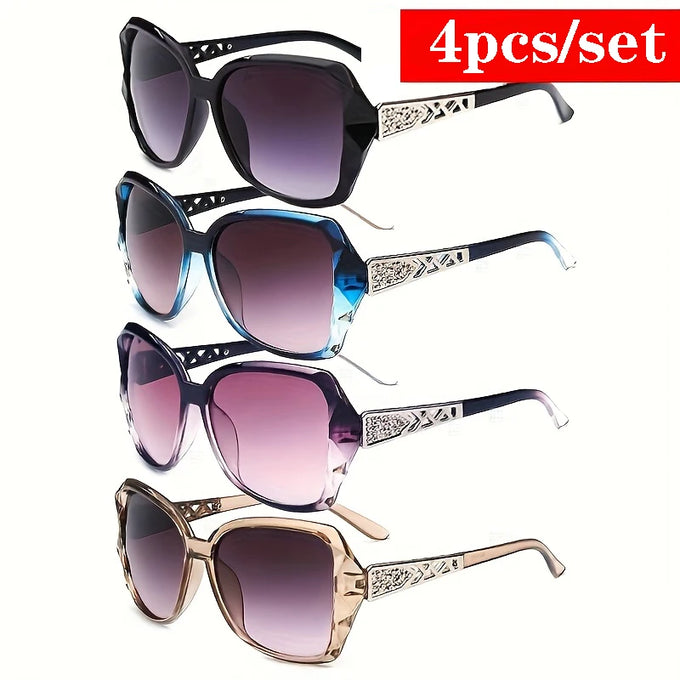 Vintage Round & Polygon Sunglasses Set — view 1
