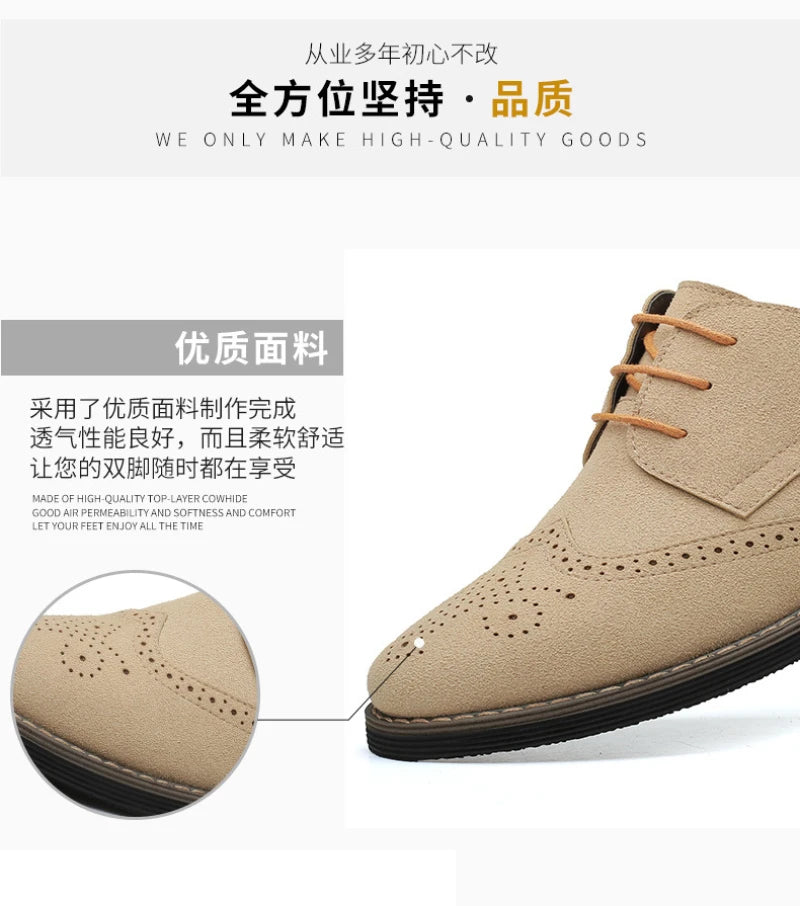 Mens Navy Blue Suede Wingtip Derby Shoes Classic Lace Up Formal Casual Dress Shoes For Business Wedding Office Wear British
