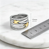 Double-X Crossover Statement Ring — view 4