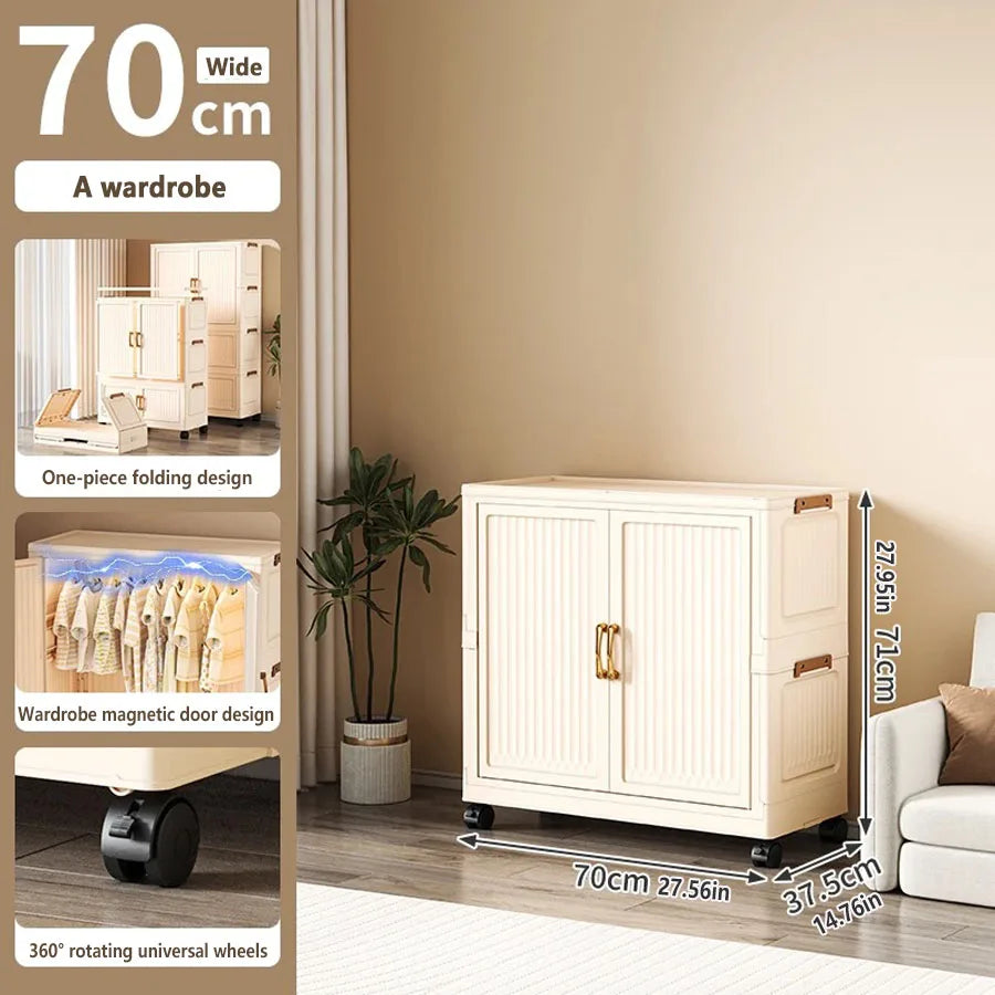 Large Capacity Dustproof Wardrobe Sundries Cabinet Multifunction Folding Storage Cabinet Locker Closet Organizer