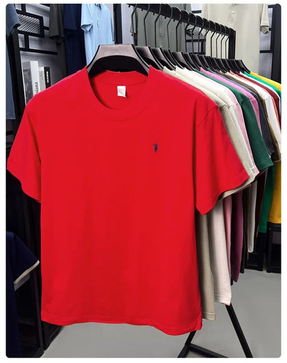 2025 Xiaoma Fashion Brand Pure Cotton Men's Short sleeved T-shirt Summer New High end Comfortable Casual Round Neck Top