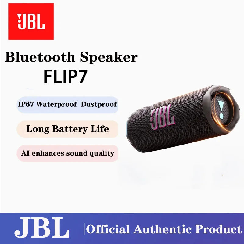 JBL FLIP 7 Official Authentic Wireless Bluetooth Speaker Outdoor Subwoofer Includes JBL Portable APP Application for Music Party