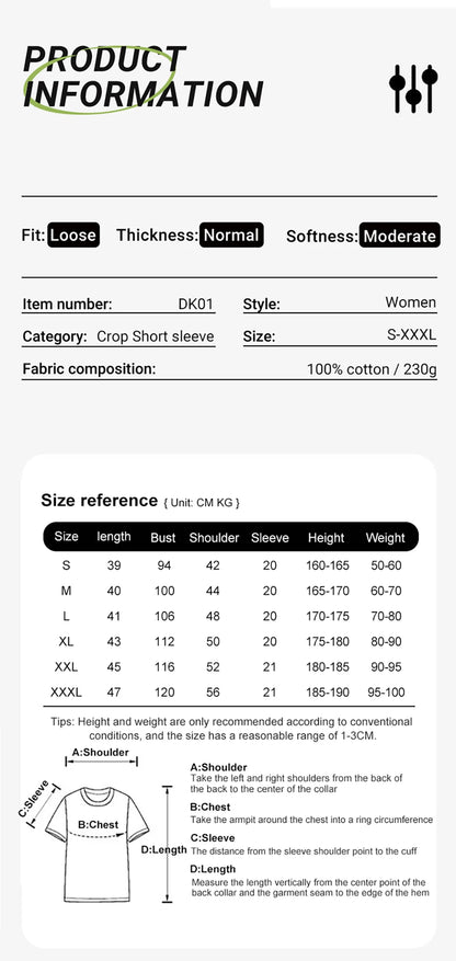 Black White Crop T-Shirt Women Cotton Soft Trendy Short Sleeve Crewneck All-Match Clothes Summer Casual Navel Exposed Tees