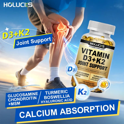 Advanced Joint Support Supplement, with Vitamin D3 K2, for Heart & Bone Health, Mood & Immune Support