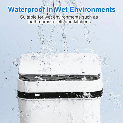 Bathroom Trash Can, Compact And Durable  Wastebasket With Built-In Handles, Easy To Clean, Rustproof