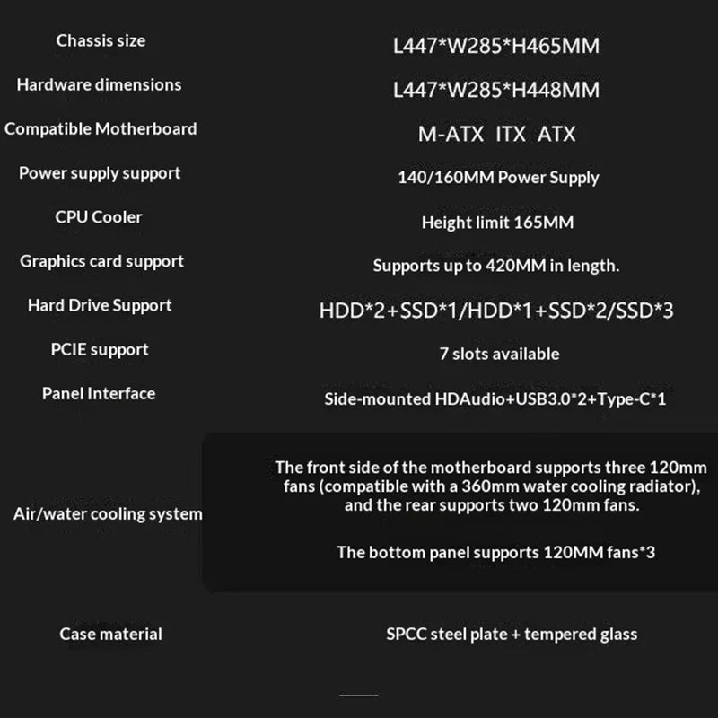 WJCOOLMAN AITO Plus ATX PC case 9.16-inch screen RGB light strip 360 water cooler Integrated curved glass computer case