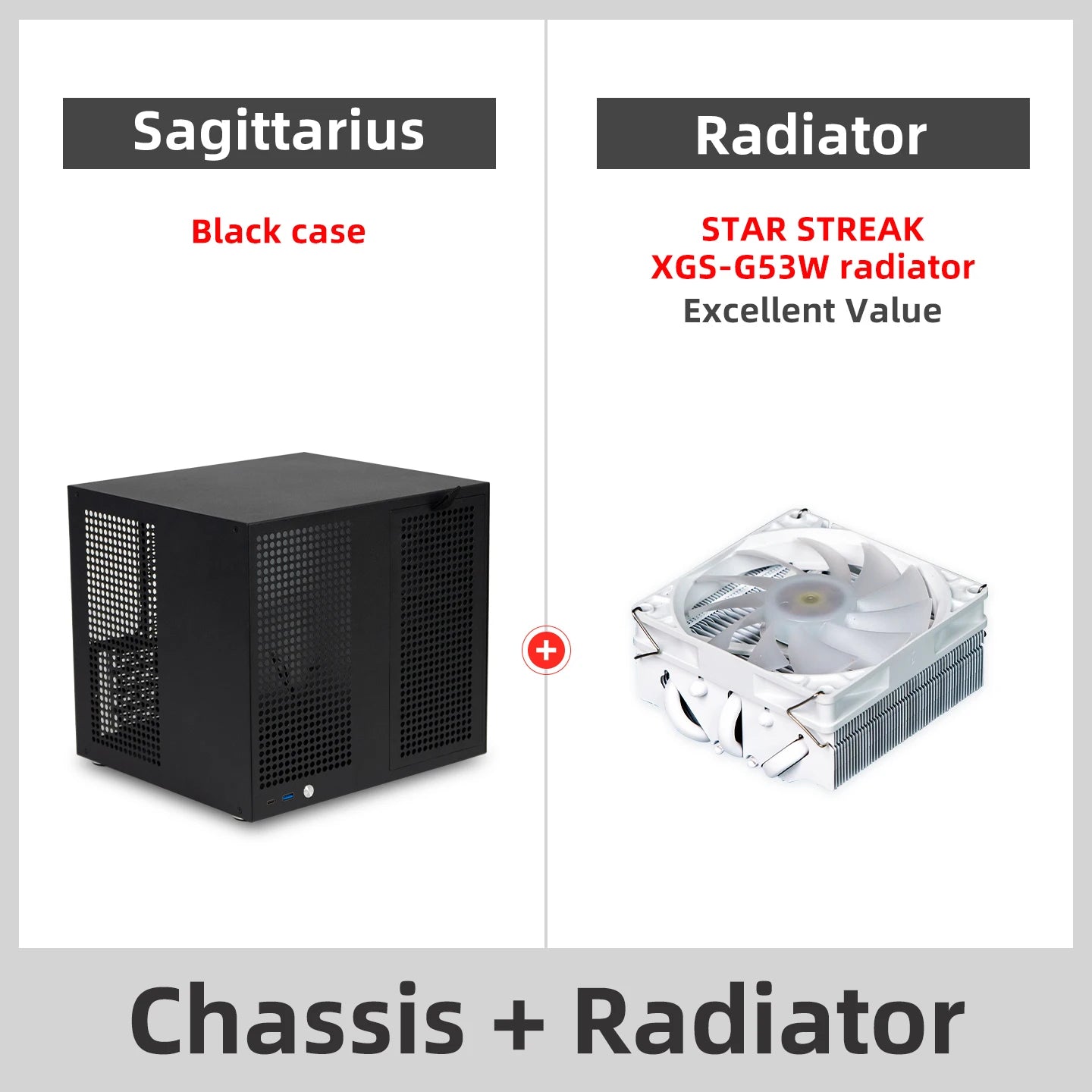 Sagittarius 8-bay NAS Computer Chassis with ATX Power Supply, MATX Motherboard, Full-height PCIE, 21.8L