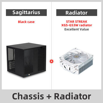 Sagittarius 8-bay NAS Computer Chassis with ATX Power Supply, MATX Motherboard, Full-height PCIE, 21.8L