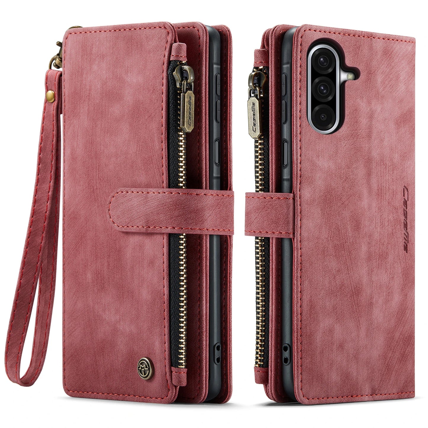 Leather Zipper Wallet Case For Samsung Galaxy A14 A15 A16 A17 A24 A25 A33 A34 A35 A36 A53 A54 A55 A56 A71 A72 4G 5G Phone Cover