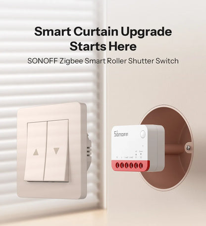 SONOFF MINI-ZBRBS Zigbee Smart Roller Shutter Switch Zigbee Local Scene Signal Booster Transform Curtains eWeLink Via ZigBee Hub