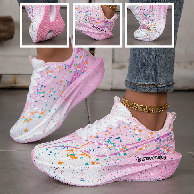 Paint-Splatter Lace-Up Sneakers — product image