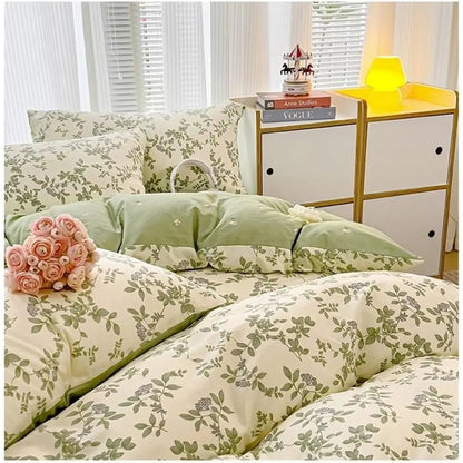 Queen/King Size Comorter Set, Bed our-Piece Cotton Summer PrincWind Quilt Cover Sheet Bedding(G,Queen)
