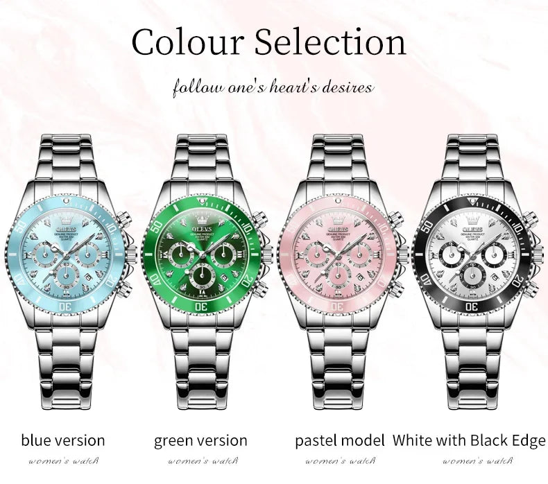 OLEVS 5632 Women's Elegant Luxury Quartz Watch Zircon Scale Waterproof Luminous Hands Date Function And Automatic Date Feature