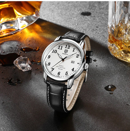 QINGXIYA Classic Business Watch  Men Calendar Quartz Watches Top Brand Luxury Leather Waterproof Mens Watches Relogio Masculino