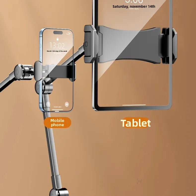 Adjustable Carbon Steel Phone Holder 360° Rotatable Overhead Shooting Bracket for Desktop Live, Food Recording & Unpacking Vlog