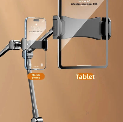 Adjustable Carbon Steel Phone Holder 360° Rotatable Overhead Shooting Bracket for Desktop Live, Food Recording & Unpacking Vlog