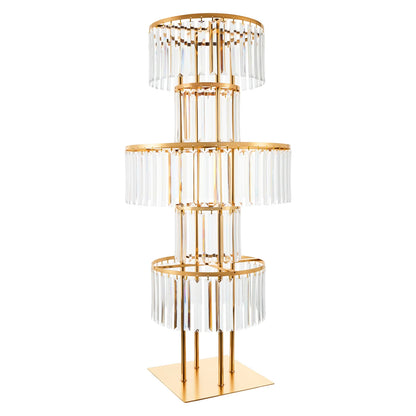 5 Tiers Wedding Centerpieces Flower Stand, 110cm Acrylic Crystal Flower Vase Rack Floor Table Decor Display Holder, Gold/Silver