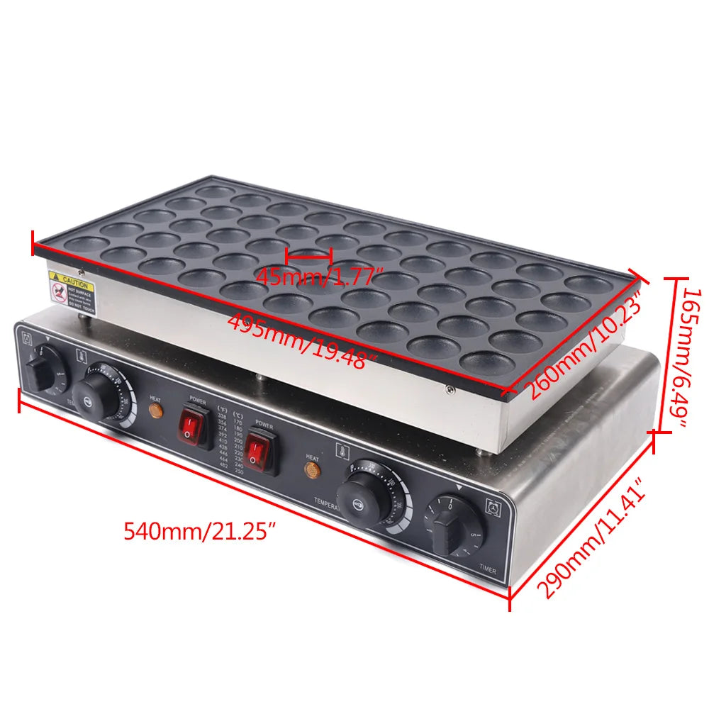 50-hole Muffin Making Machine, 1800W Nonstick Electric Muffin Maker, Mini Dutch Pancake Baker Maker Iron Machine
