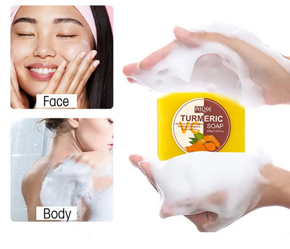 Organic Turmeric Skin Care Kit, Brighten, Clean, Remove Darkness, Spots, Acne, Lighten, Hydration, Exfoliate, Even Skin Tone