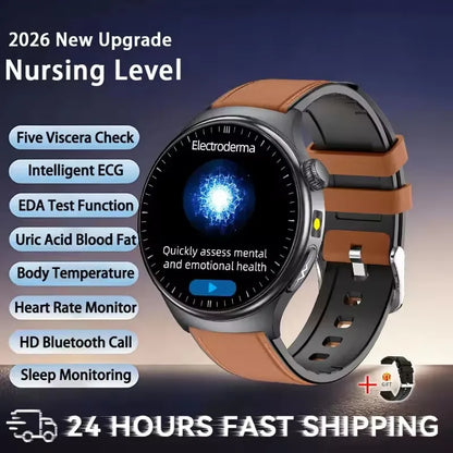 2026 New Accurate Diagnosis ECG Smart Watch Body Fat Blood oxygen BP Health Sport HD AMOLED Screen call Smart watch Men women