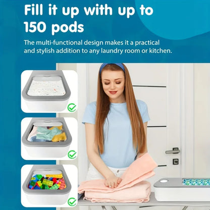 Laundry Pod Container with Sliding Lid, Holds Up to 150 Laundry Pods  Laundry Room Organization and Storage Laundry Detergent