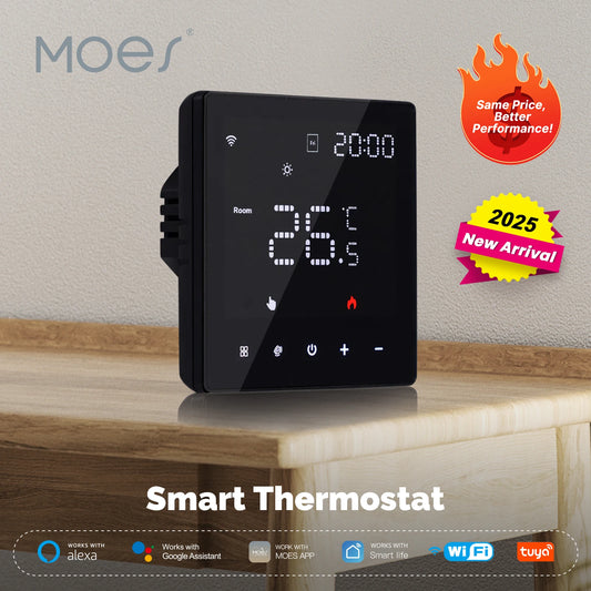 MOES Tuya WiFi Smart Thermostat Programmable Temperature Controller Water Boiler Electric Heating Work With Alexa Google Home