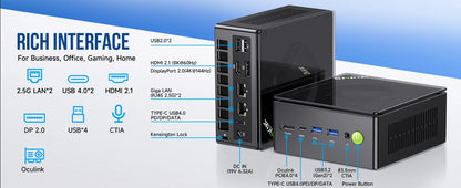 GMKtec K8 Plus Mini PC AMD R7-8845HS NUCBOX Window 11 Pro AMD Radeon™ 780M Oculink*1（PCIE GEN4*4)） DDR5 5600MHz