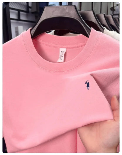 2025 Xiaoma Fashion Brand Pure Cotton Men's Short sleeved T-shirt Summer New High end Comfortable Casual Round Neck Top