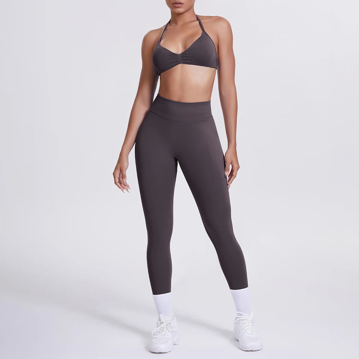Women 2pcs Patchwork Sport Yoga Suit Training Sleeveless Sport Gym Tops Tummy Control Slimming Booty Leggings Yoga Suit Sports