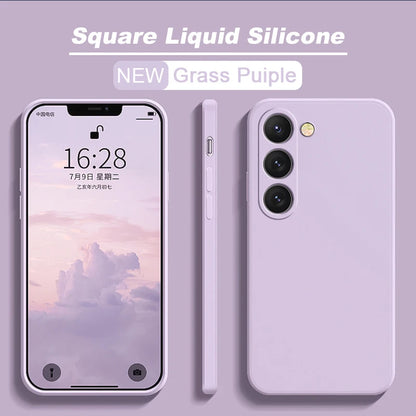 S26 S25 Ultra Case Square Liquid Silicone Phone Case For Samsung Galaxy S26 S25 S24 S23 S22 Ultra Plus S26Ultra Cases Soft Cover