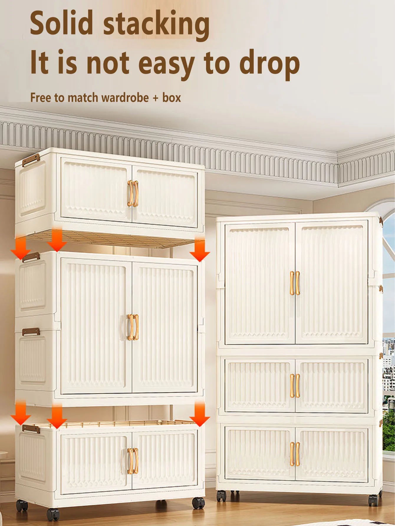 Large Capacity Dustproof Wardrobe Sundries Cabinet Multifunction Folding Storage Cabinet Locker Closet Organizer