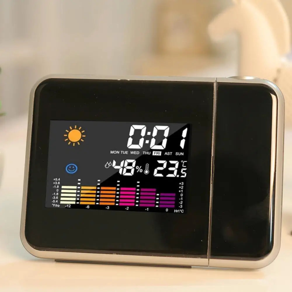 New Alarm Clock With Night Backlight Color Digital LED Screen Projector Adjustable Projection Angle For Home Living Room
