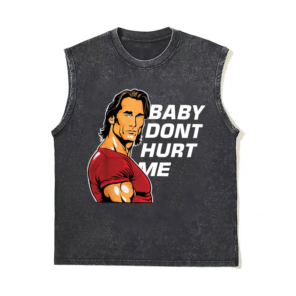 Washed Vintage Powerhouse Gym Logo Double Sided Print Tank Tops T-shirts Men Women Casual Oversized Geek Fitness Vest T Shirts