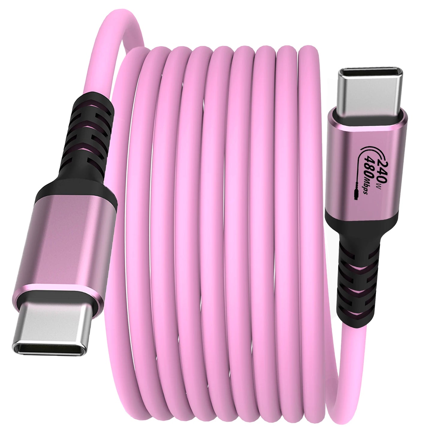 USB-C to USB-C Cable 240W PD 3.1 Fast Charging, Pink TPE Cord for MacBook, iPhone 15/16/17, iPad Pro, Galaxy S24