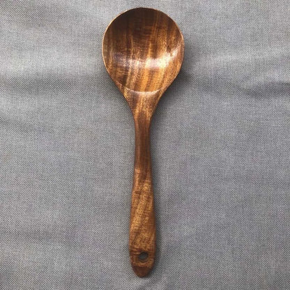 Wood Kitchenware Cooking Set Household Spatula Spoon Set Salad Spoon Fork Stirring Spoon Kitchen Baking Set With storage bucket