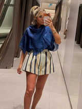 Relaxed Striped Pocket Shorts